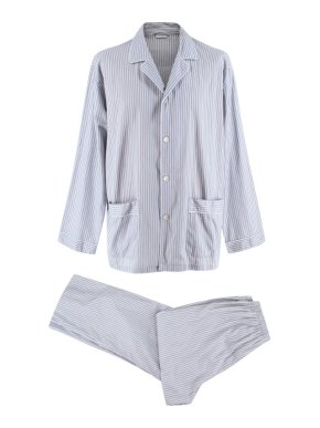 Zimmerli Blue Striped Cotton Pyjama Set