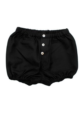 Bonnet a Pompon Black Buttoned Baby Bloomers