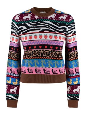 Miu Miu Virgin Wool Multi-Colour Patterned Jumper