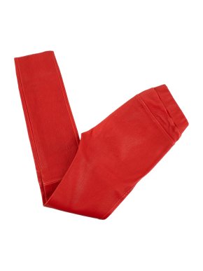 Louis Vuitton Apple Red Leather High-Waisted Trousers