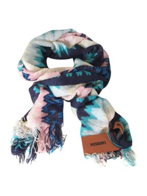 Missoni fine knit zig zag print scarf