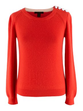 Louis Vuitton Coral Cashmere Blend Long-Sleeve Buttoned Jumper