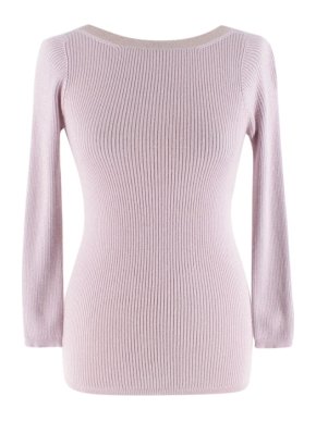 Christian Dior Cashmere & Silk Pink Lurex Knit Top