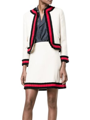 Gucci Cream Logo Mini Skirt