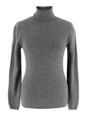 Duca Di S Giusto Grey Cashmere Roll Neck Jumper