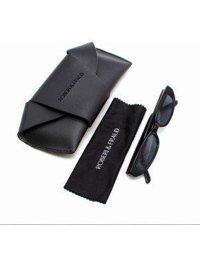 Roberi & Fraud Black Rectangle Frame Frances Sunglasses