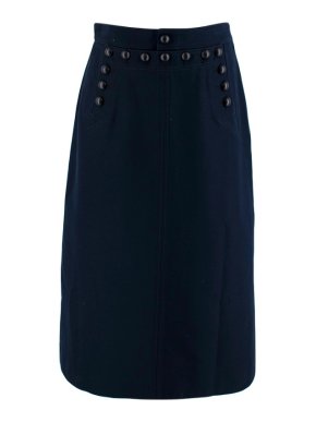 Dior Blue Button Detail A-Line Skirt