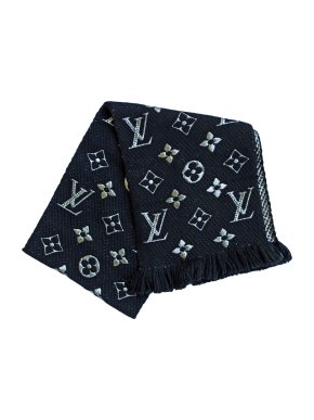 Louis Vuitton Black Logomania Shine Shawl