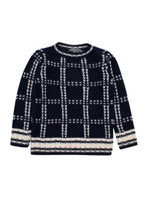Bonpoint Kids 4Y Navy Knit Embroidered Jumper