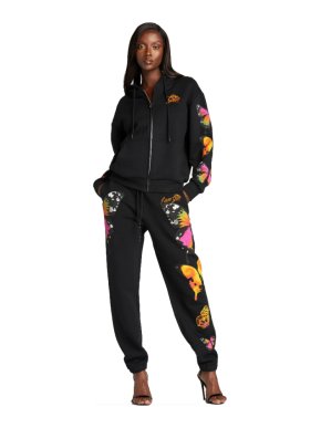 I.AM.GIA Black Aporia Butterfly Print Cotton Lounge Set