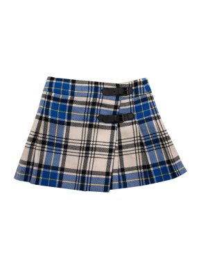 Bonpoint Blue Tartan Wool Kilt