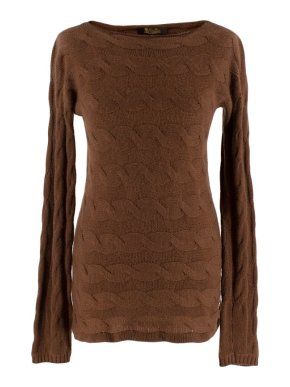 Loro Piana Baby Cashmere Brown Cable Knit Jumper
