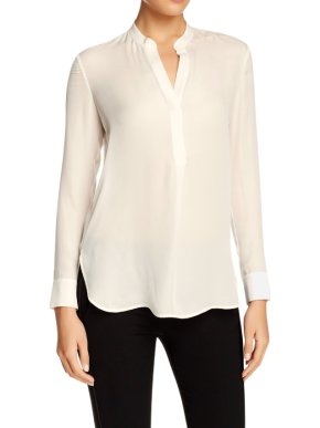 Vince Silk Sheer Ivory Blouse
