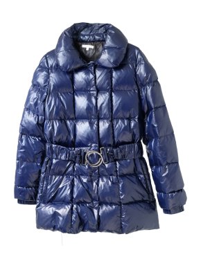 Paule Ka Blue Glossy Goose Down Puffer Coat