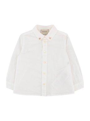 Gucci White Cotton Buttoned Long-Sleeve Shirt