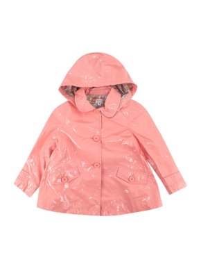Bonpoint Pink Coated Hooded Raincoat