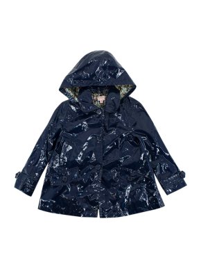Bonpoint Navy Coated Hooded Raincoat
