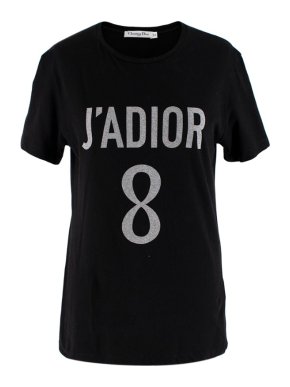 Dior Black Cotton J'adior 8 T-Shirt