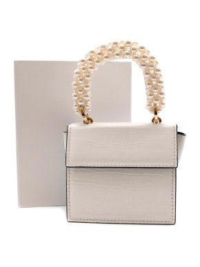 0711 Tbilisi Croc Effect Mini Lou Bag with Pearl Handle