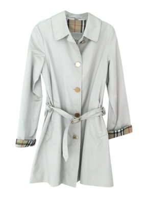 Burberry Cream House Check Lined Belted Trench