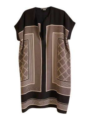 Vince Printed Silk Shift Dress