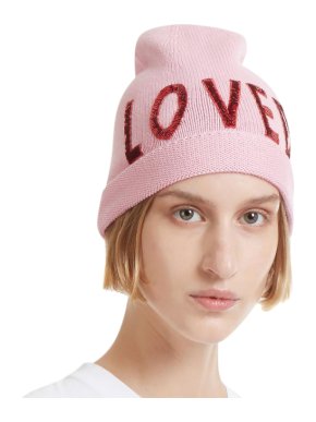 Gucci Women's Sequin Embroidered Loved Knit Hat In Pink