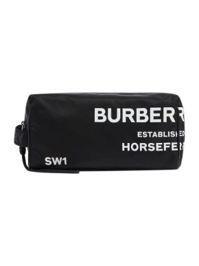 Burberry Logo print nylon wash bag