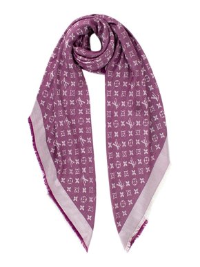 Louis Vuitton Silk & Wool Monogram Lavender Shine Shawl
