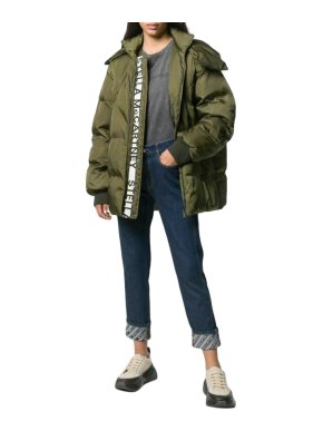 Stella McCartney Khaki Hooded Puffer Coat