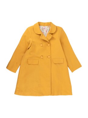 La Coqueta Yellow Double Breasted Cotton Longline Coat