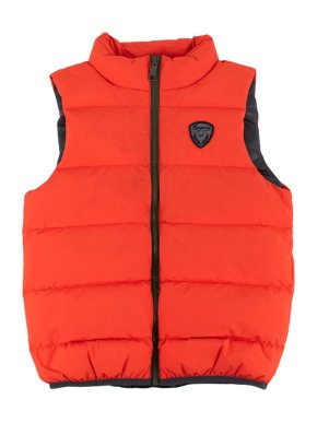 Bonpoint Neon Orange Quilted Zipped Puffer Vest