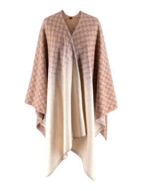 Missoni Pink Wool Blend Geometric Patterned Poncho