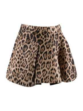 Roberto Cavalli Leopard Print A-Line Mini Skirt