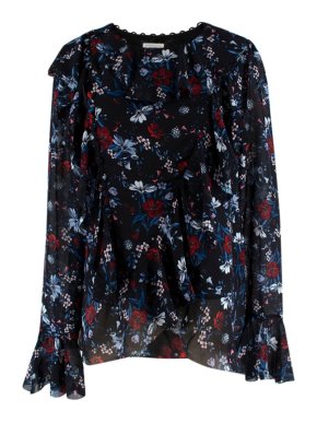 Erdem X H&M Floral Silk Ruffle Blouse