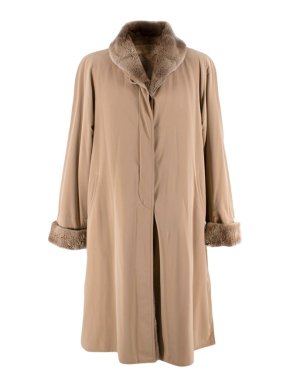 Jobis Beige Fur Inner-Lined Longline Coat