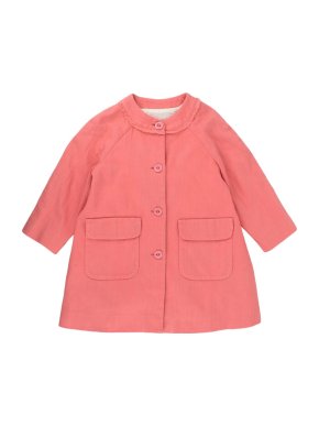 Bonpoint Pink Cotton Crossgrain Buttoned Coat