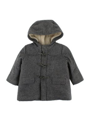 Bonpoint Hooded Grey Wool Coat