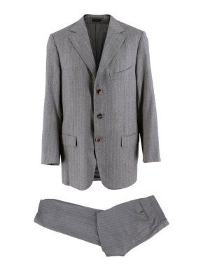 Ermenegildo Zegna Couture Grey Wool Single Breasted Suit