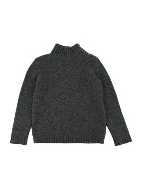 Bonpoint Pure Cashmere Speckle Knit Grey Roll Neck Jumper