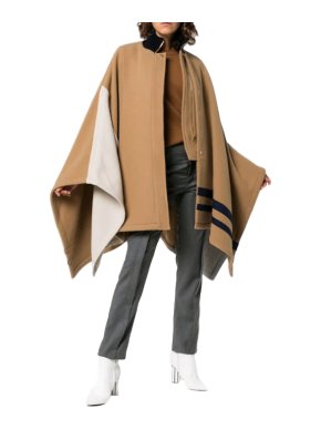 Chloe Chloé Colour Block Cape Coat