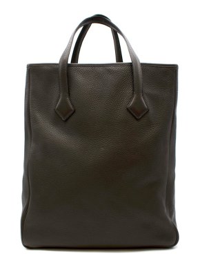 Hermes Clemence Leather Ebene Victoria Cabas Tote 35