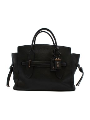 Coach Black Leather Handbag with Graphite Hardware