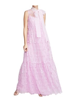 Self Portrait Lilac/Pink Teardrop Sleeveless Lace Maxi Dress