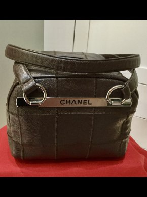 Chanel chocolate brown Choco Bar Shoulder Bag 2006