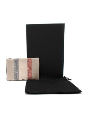 Dior Oblique Stripe Canvas Pouch