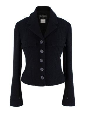 Chanel Black Wool & Cashmere Tweed Tailored Jacket