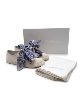 Zimmermann Zimmerman White Canvas Scarf Lace Low-Top Sneakers