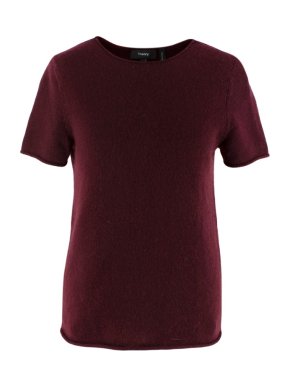 Theory Burgundy Cashmere Short sleeve Jumper