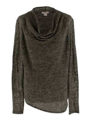 Helmut Lang Grey Long Sleeved Cowl neck Knitted Jumper