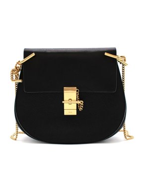 Chloe Black Drew Small Textured Leather Shoulder Bag